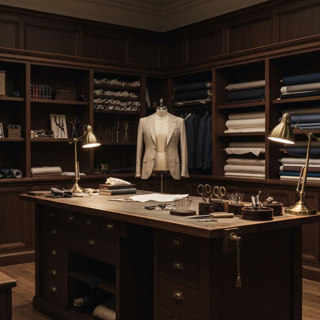 Master tailor at work in the bespoke atelier